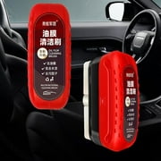 Automotive Oil Film Cleaning Brush,2024 New Glass Coating for Windshield,Bird Droppings Glass Coating Remover Prevents Rain And Fog Cleaning Glass Brus,All-Purpose Household Cleaners,Red